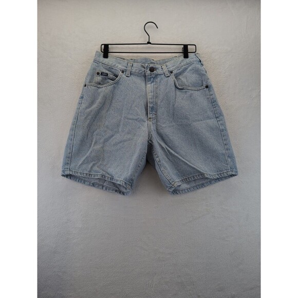 2- VTG Lee Shorts Mens 34 Made in USA 90s Riders Jeans Jorts Skate Light Wash - Picture 11 of 16